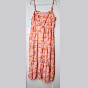 Social Standard by Sanctuary Maxi Sun Dress Size XXL Orange Pink Floral